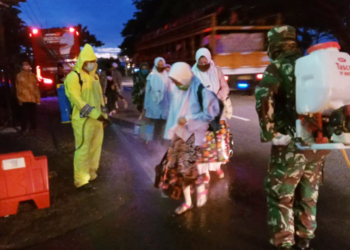 Polsek Asjap Menyambut Kedatangan Santri Lirboyo Asal Cirebon