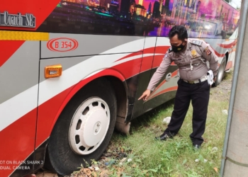 Bus Bhinneka Senggol Motor Honda Vario, Pengemudi Tewas Tergilas