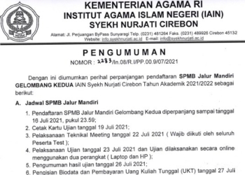 SPMB IAIN Cirebon Diperpanjang sampai 16 Juli