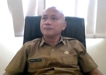 Pj Kuwu Lebak Mekar Nanang Sunardi saat ditemui di ruang kerjanya, Senin (11/7).* Baim/ SC