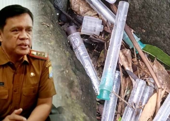 Tak Diangkut Semua, Limbah B3 Masih Berserakan di Sungai Cipager Cirebon, Sekda Kabupaten Cirebon Perintahkan Dinkes Lakukan Antisipasi