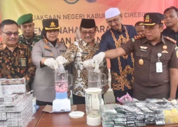 1,36 Kg Sabu Dimusnahkan, Lampu Merah Peradaran Narkoba di Kabupaten Cirebon