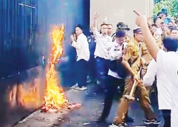 Demo Apdesi Tuntut Revisi UU Desa Ricuh