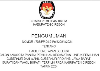 KPU Kabupaten Cirebon Tetapkan 200 Anggota PPK Terpilih, Keterwakilan Perempuan Melebihi 30 persen
