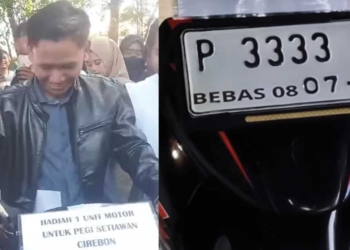 Pegi Setiawan Dapat Hadiah Sepeda Motor Nomor Cantik dari Ratu Durian Tasikmalaya