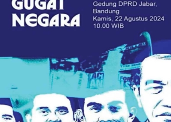 Sebar Flyer Jokowi, Gibran, Bobby dan Kaesang, Mahasiswa Bandung Raya Geruduk Gedung DPRD Jabar