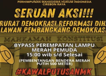 Tolak RUU Pilkada, Seruan Aksi Mahasiswa Cirebon Raya, Kawal Putusan MK, Bendera 500 Meter Dibentangkan
